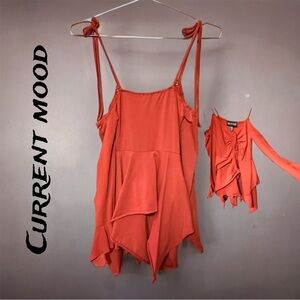 Current Mood Red Asymmetrical Tank Top with Single Sleeve (Women’s XS)